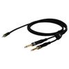 Cavo jack HQ HQM-205/1.5, Connettore 1: mini Jack stereo 3,5 mm, Connettore 2: 2 x Jack mono 6,3 mm, Lunghezza:  1.5m, Colore: blu. 